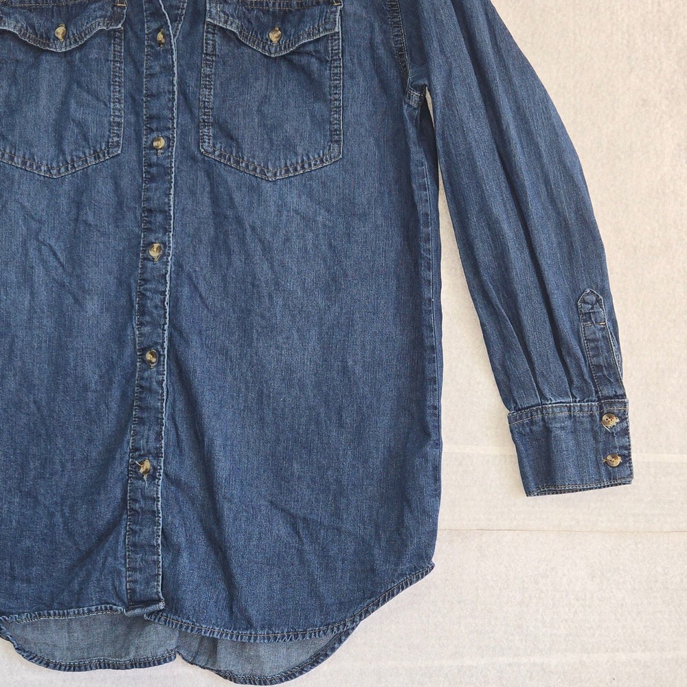 Sofia Jeans by Sofia Vergara Womens Denim Shirt Blue Cotton Button Up Small 4-6 - Picture 4 of 11